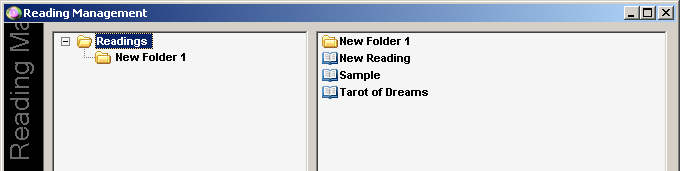 Readings Management Tool Create New Folder
