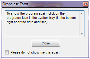 System Tray Message
